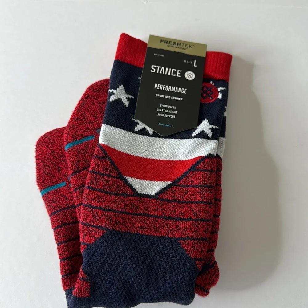 Stance Performance Socks. 2 Pairs. American / Patriotic. Size Large.